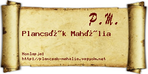 Plancsák Mahália névjegykártya